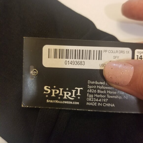 NWT Spirit Halloween Black White Collared Dress Wednesday Addams 1X - Picture 4 of 8